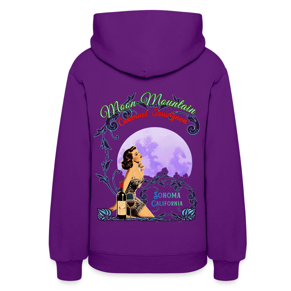 MOON MOUNTAIN CABERNET SAUVIGNON PINUP Women's Hoodie - purple