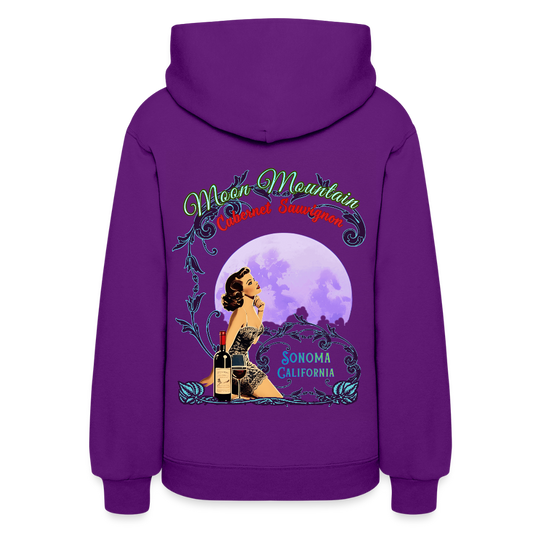 MOON MOUNTAIN CABERNET SAUVIGNON PINUP Women's Hoodie - purple