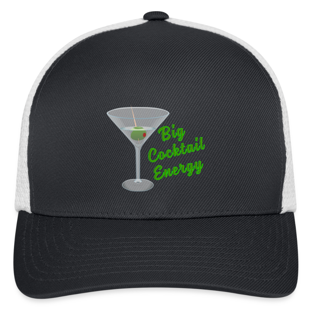 Big Cocktail Energy Flexfit Fitted Baseball Cap - dark gray/white