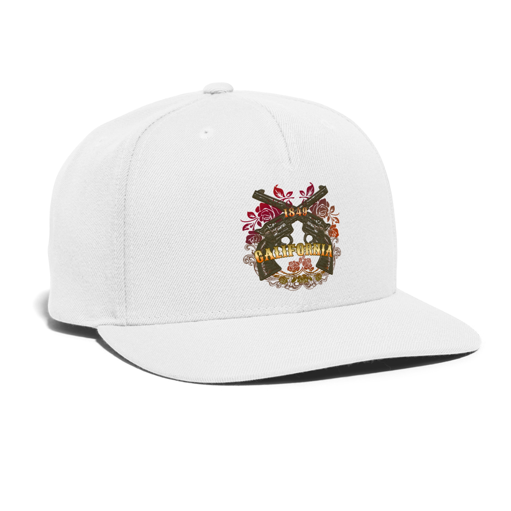 California Outlaw Snapback Baseball Cap - white
