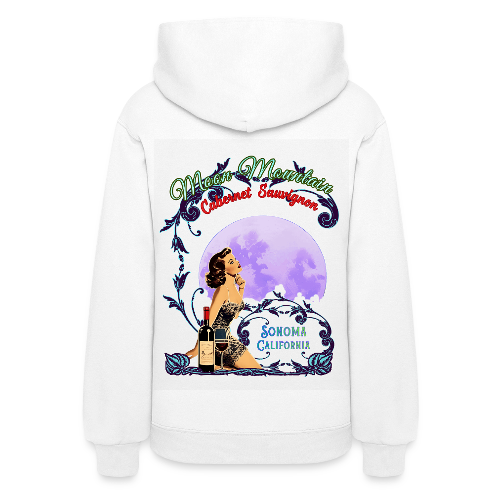 MOON MOUNTAIN CABERNET SAUVIGNON PINUP Women's Hoodie - white