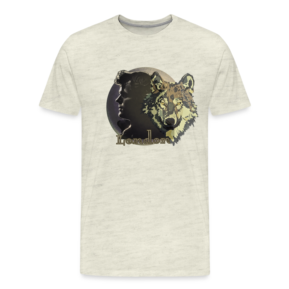 Jack London Moon  Men's T-Shirt - heather oatmeal