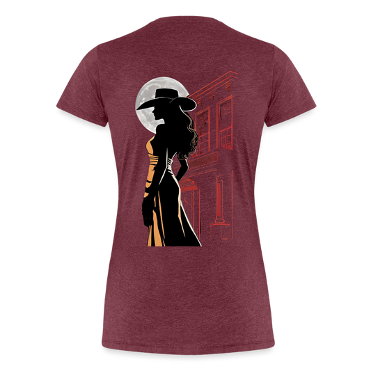 JACK LONDON SALOON OUTLAW Women’s Premium T-Shirt - heather burgundy