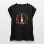 Pinot Noir Pinup Women's Roll Cuff T-Shirt - black