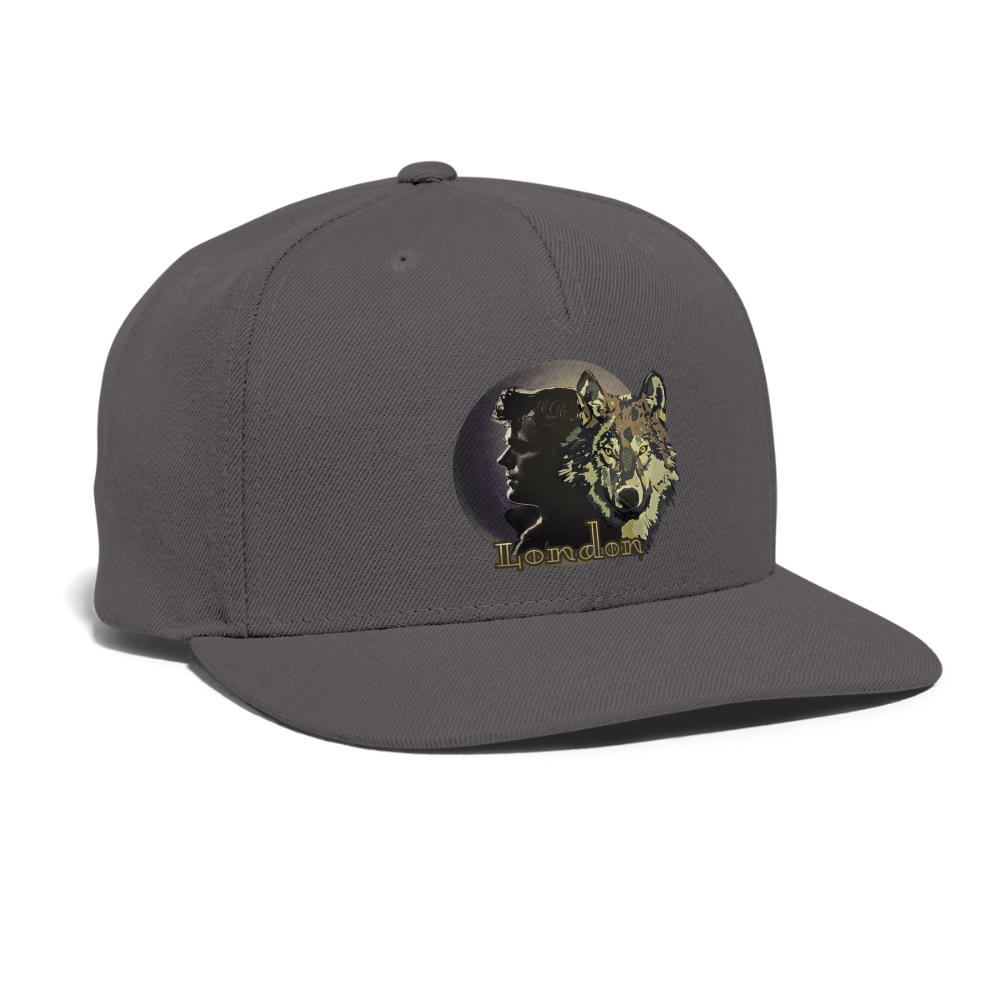 London Wolf Snapback Baseball Cap - dark grey