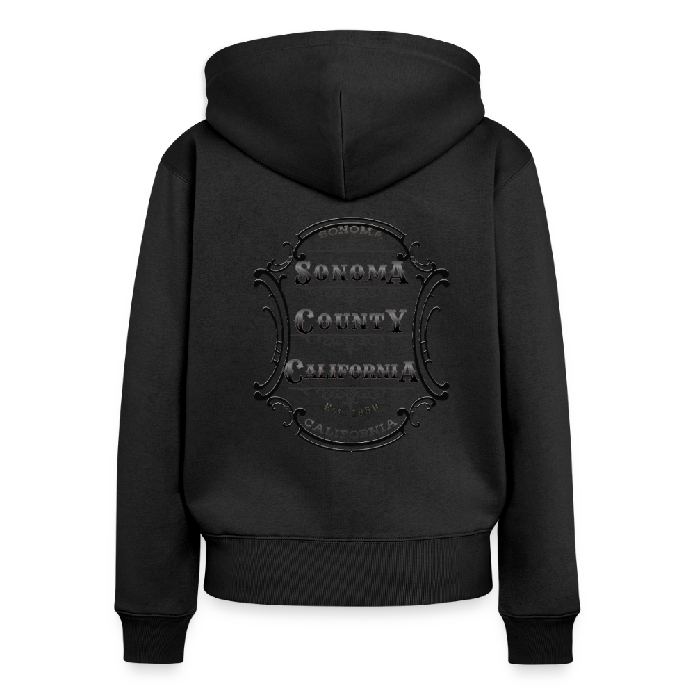 Sonoma County Emblem Women's Full Zip Hoodie - black