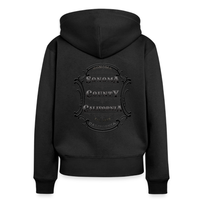Sonoma County Emblem Women's Full Zip Hoodie - black