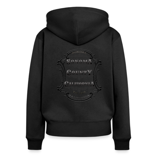Sonoma County Emblem Women's Full Zip Hoodie - black