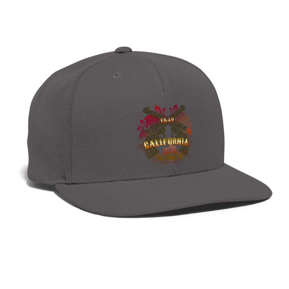 California Outlaw Snapback Baseball Cap - dark grey