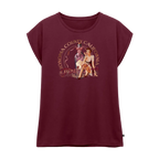 Pinot Noir Pinup Women's Roll Cuff T-Shirt - burgundy