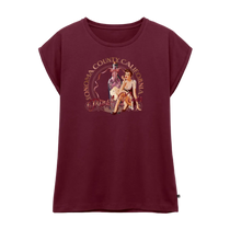 Pinot Noir Pinup Women's Roll Cuff T-Shirt - burgundy