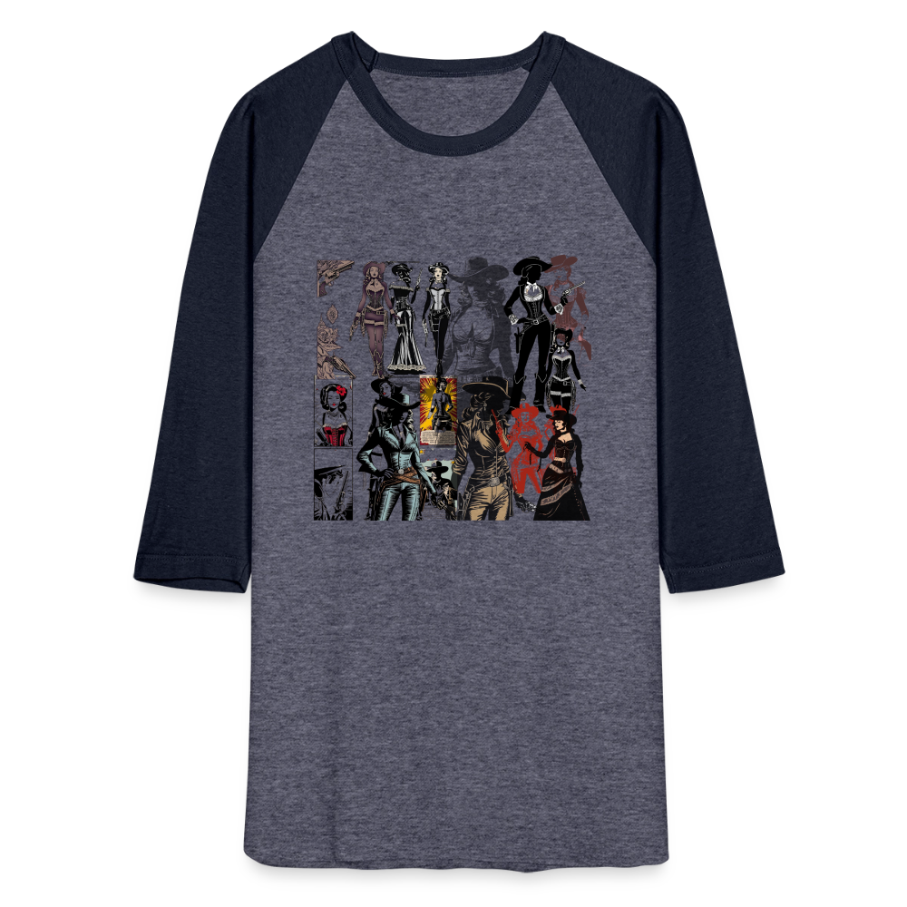 Baseball T-Shirt - heather blue/navy