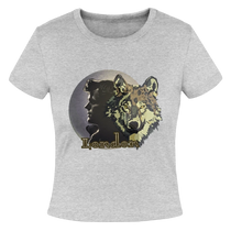 Jack London Moon Slim Fit Rib Women's T-Shirt - heather gray