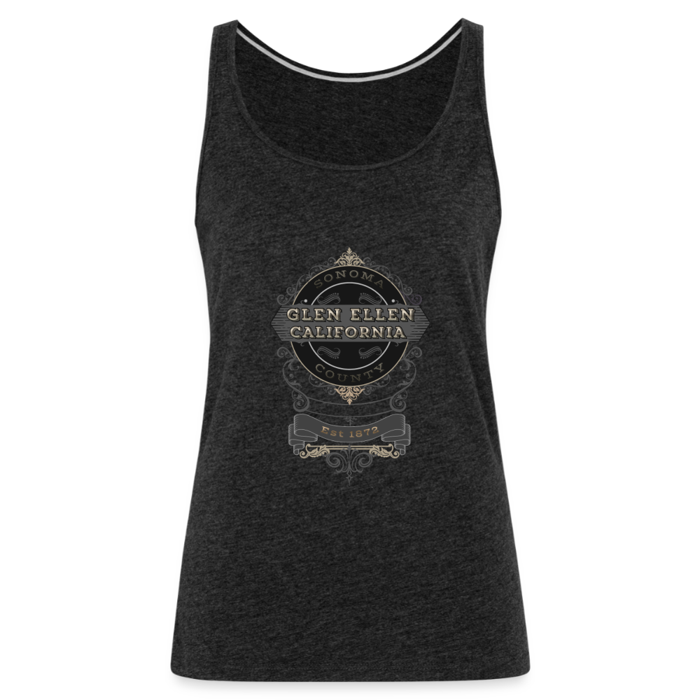 Glen Ellen Vintage Emblem Women’s Premium Tank Top - charcoal grey
