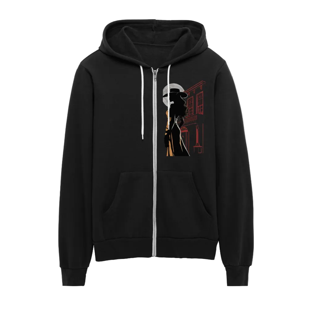 JACK LONDON SALOON  "OUTLAW" Unisex Full Zip Hoodie - black