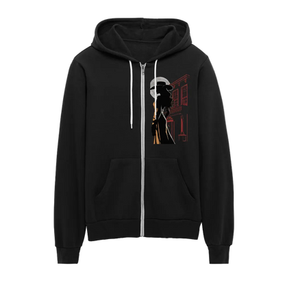 JACK LONDON SALOON  "OUTLAW" Unisex Full Zip Hoodie - black