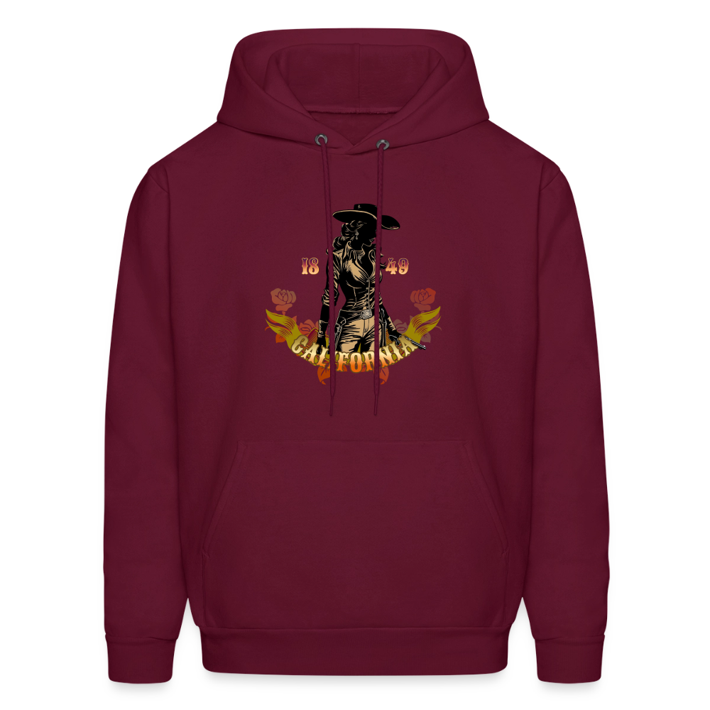 California Outlaw Men's Pullover Hoodie - burgundy