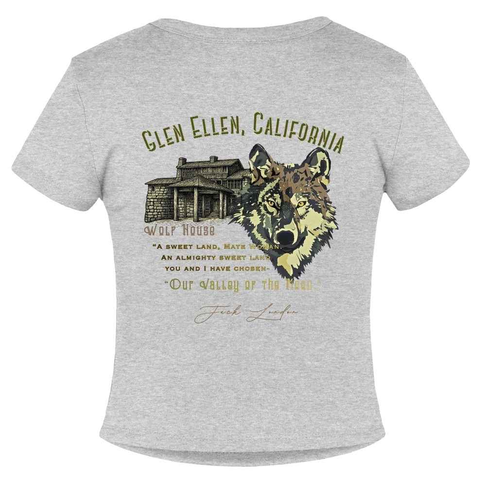 Jack London Moon Slim Fit Rib Women's T-Shirt - heather gray