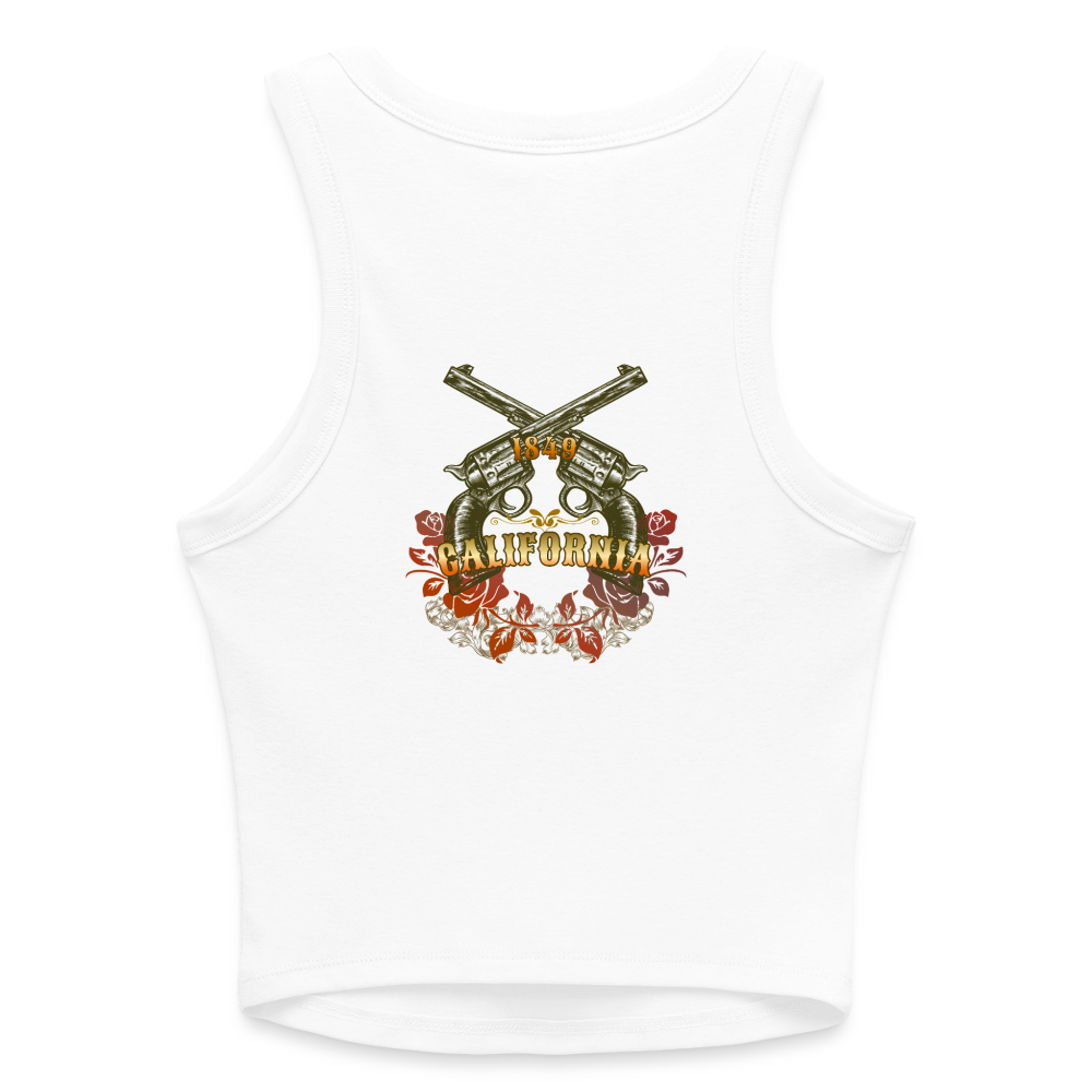 Slim Fit Rib Women's Tank Top - white