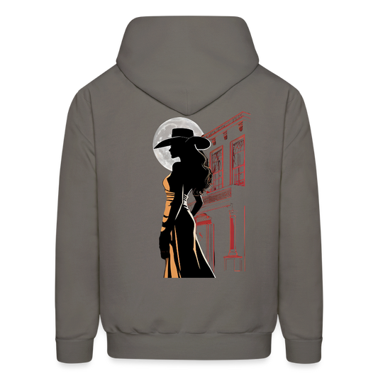 SALOON OUTLAW SILHOUETTE Men's Hoodie - asphalt gray