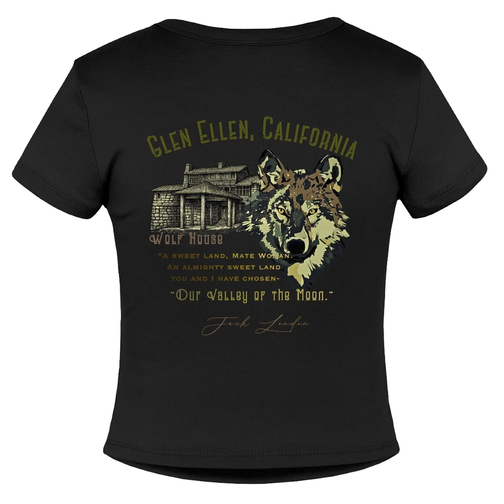 Jack London Moon Slim Fit Rib Women's T-Shirt - black