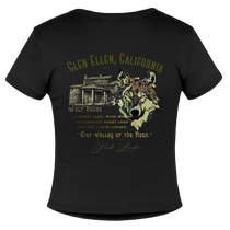 Jack London Moon Slim Fit Rib Women's T-Shirt - black