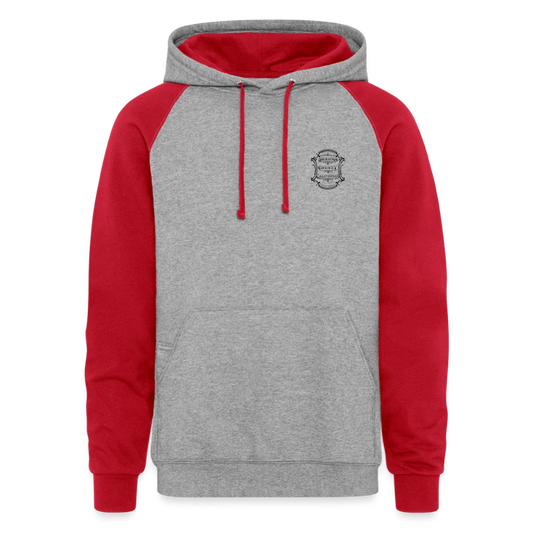Colorblock Hoodie - heather grey/red
