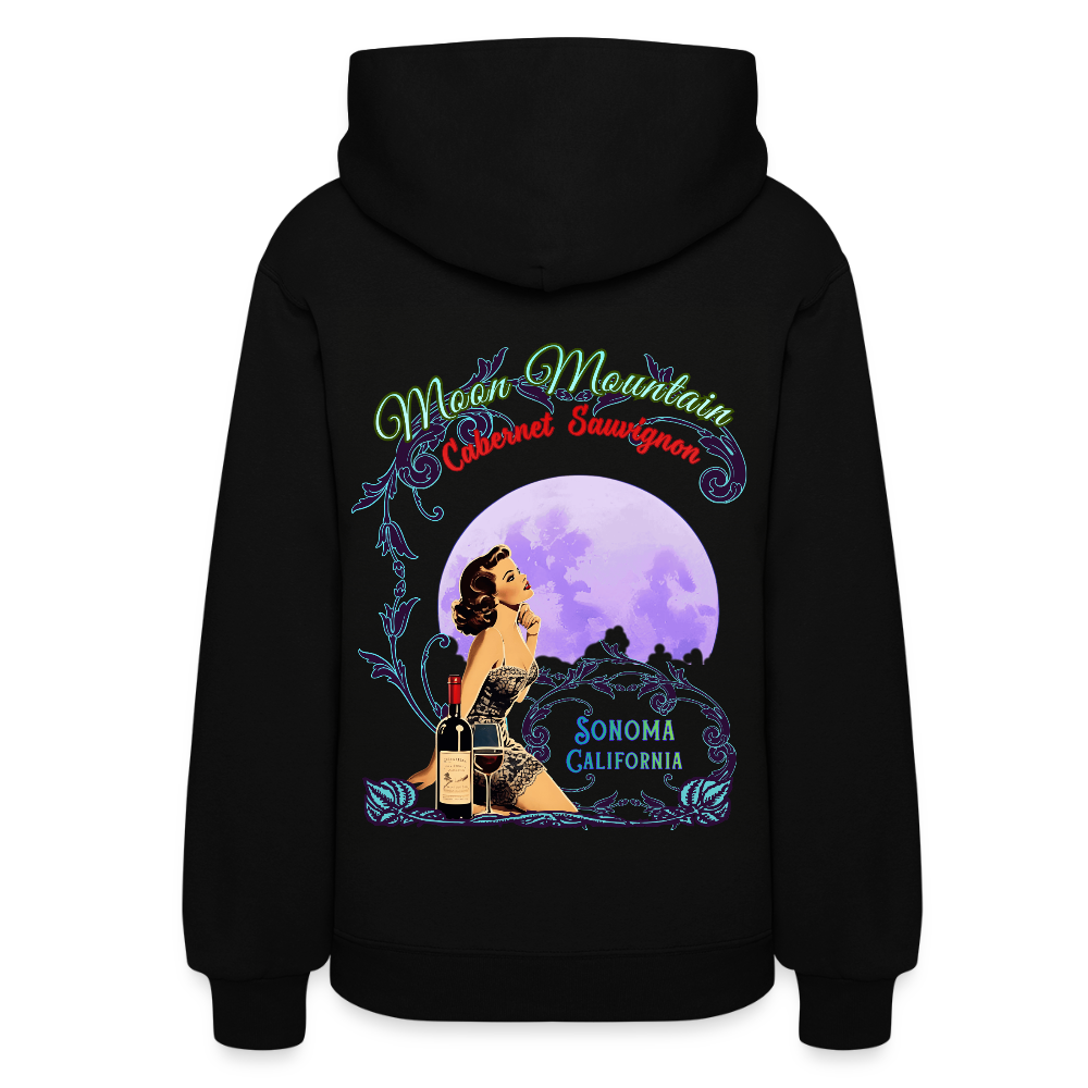 MOON MOUNTAIN CABERNET SAUVIGNON PINUP Women's Hoodie - black
