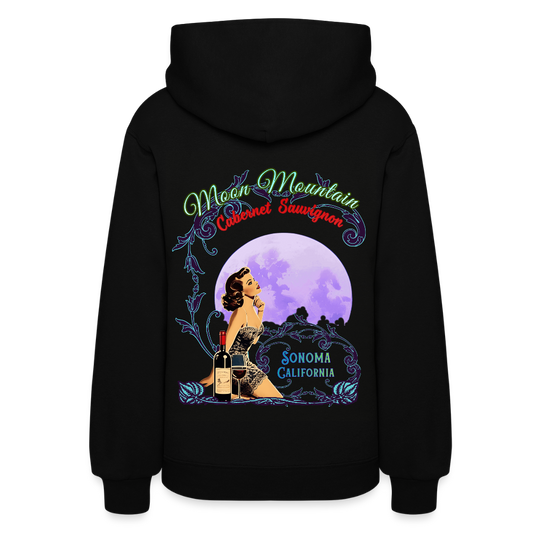 MOON MOUNTAIN CABERNET SAUVIGNON PINUP Women's Hoodie - black