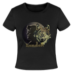 Jack London Moon Slim Fit Rib Women's T-Shirt - black