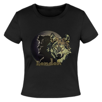 Jack London Moon Slim Fit Rib Women's T-Shirt - black
