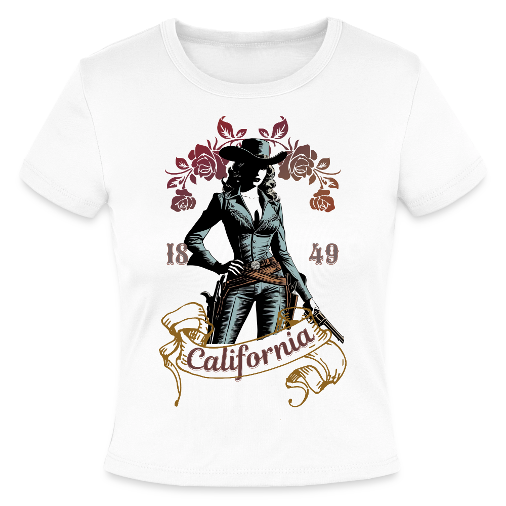 California Cowgirl Fitted Cotton/Poly T-Shirt - white