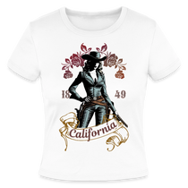 California Cowgirl Fitted Cotton/Poly T-Shirt - white