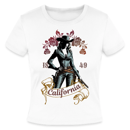 California Cowgirl Fitted Cotton/Poly T-Shirt - white