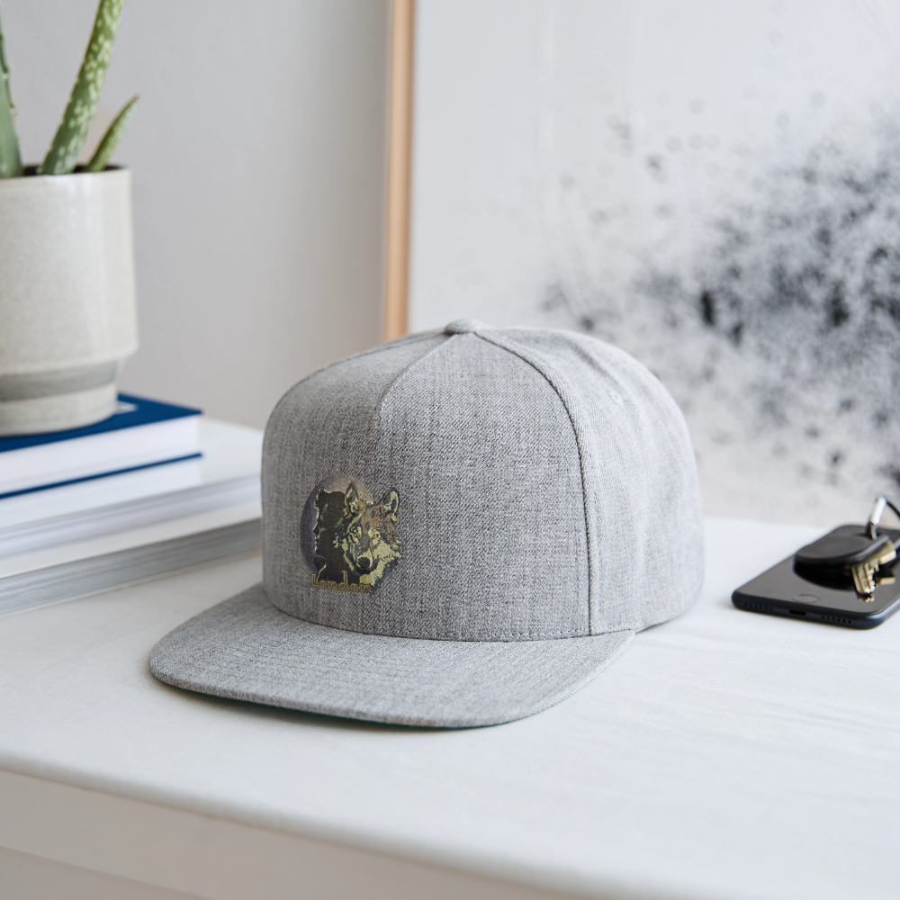 London Wolf Snapback Baseball Cap - heather gray