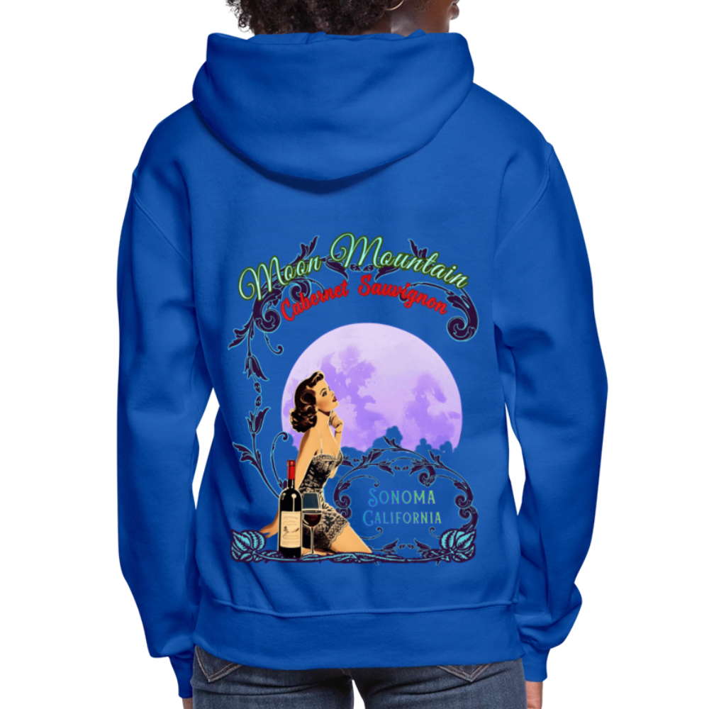 MOON MOUNTAIN CABERNET SAUVIGNON PINUP Women's Hoodie - royal blue