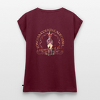 Pinot Noir Pinup Women's Roll Cuff T-Shirt - burgundy