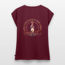 Pinot Noir Pinup Women's Roll Cuff T-Shirt - burgundy