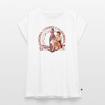 Pinot Noir Pinup Women's Roll Cuff T-Shirt - white