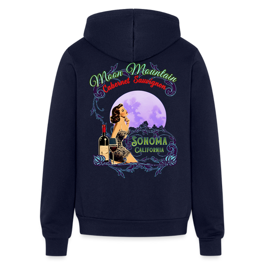 MOON MOUNTAIN CABERNET PINUP Unisex Full Zip Hoodie - navy