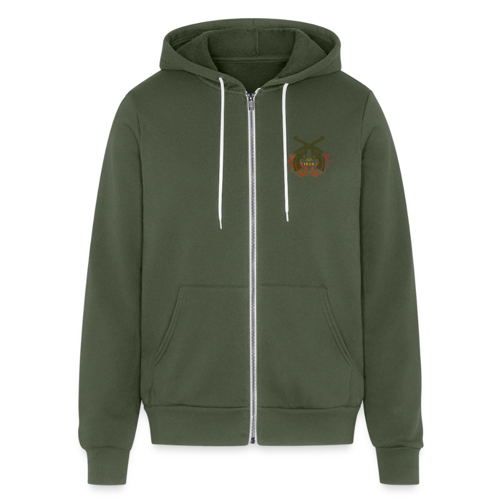 Vintage Outlaw Unisex Full Zip Hoodie - military green