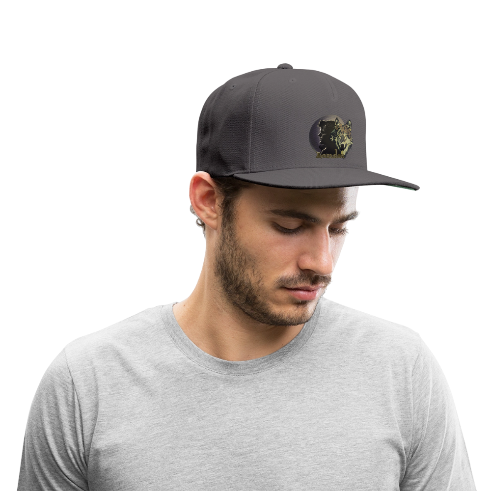 London Wolf Snapback Baseball Cap - dark grey