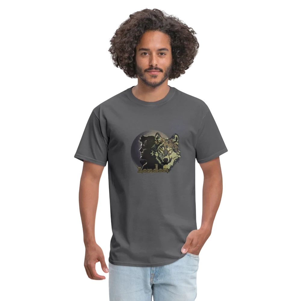Jack London Moon  Men's T-Shirt - charcoal