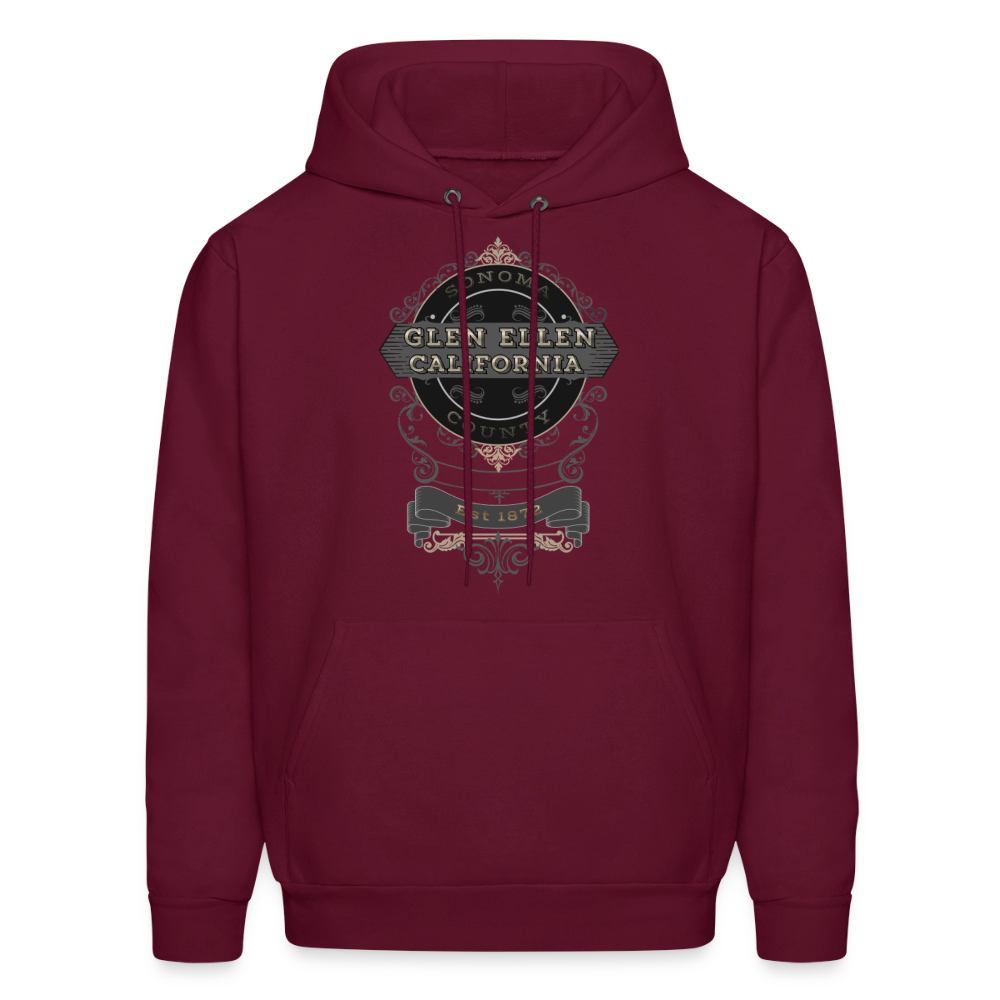 Glen Ellen Vintage Emblem Men's Hoodie - burgundy