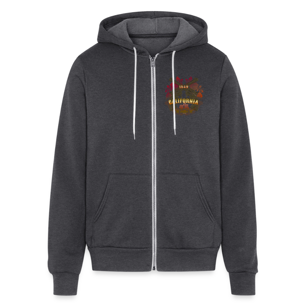California Outlaw Full Zip Hoodie - charcoal grey