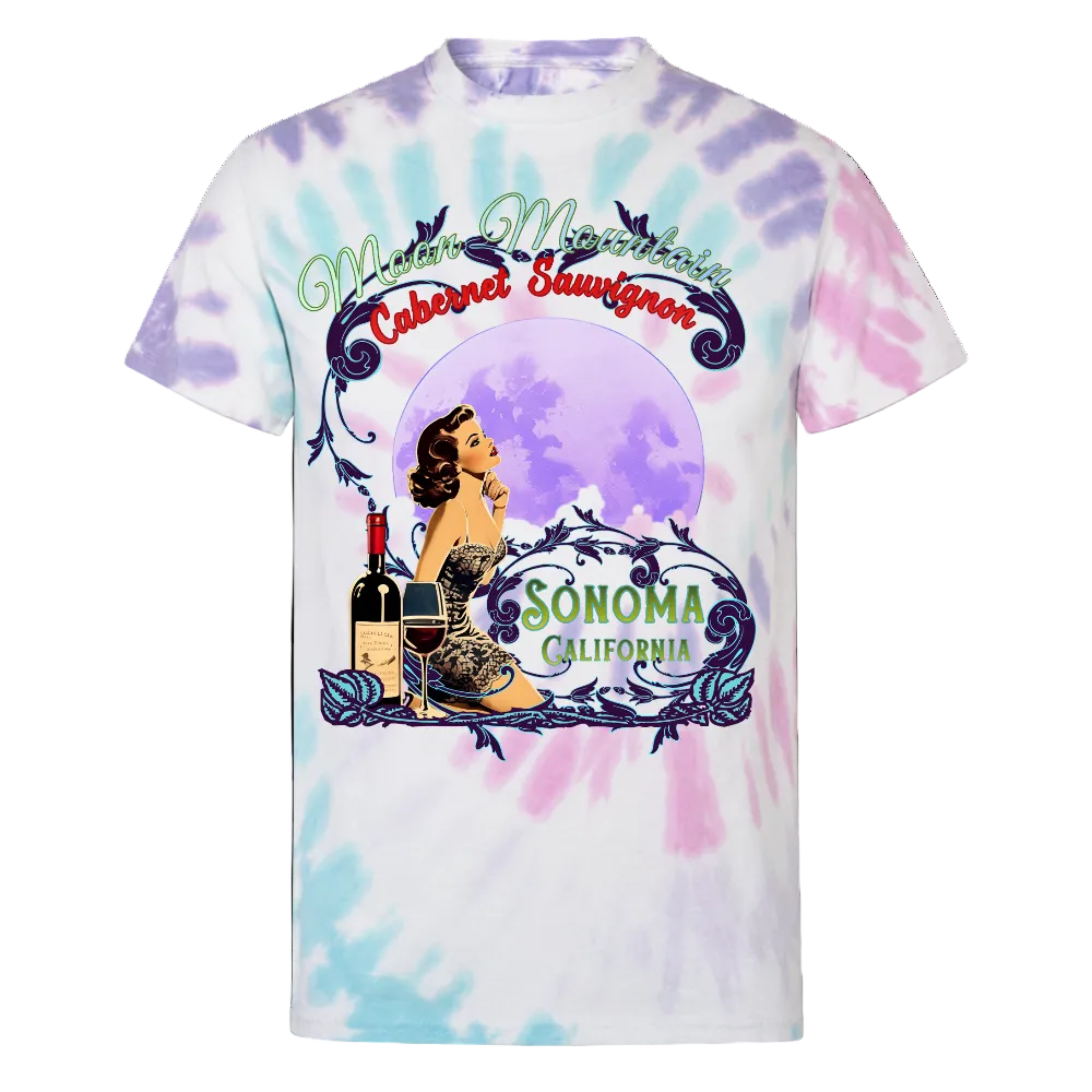 Moon Mountain Cabernet Tie Dye T-Shirt - T-Shirts from Spreadconnect
