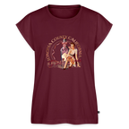 Pinot Noir Pinup Women's Roll Cuff T-Shirt - burgundy