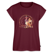 Pinot Noir Pinup Women's Roll Cuff T-Shirt - burgundy
