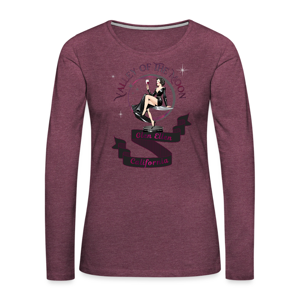 VALLEY OF THE MOON "VIXEN" Women's Premium Long Sleeve T-Shirt - heather burgundy