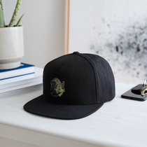 Jack London Wolf Snapback Baseball Cap - black
